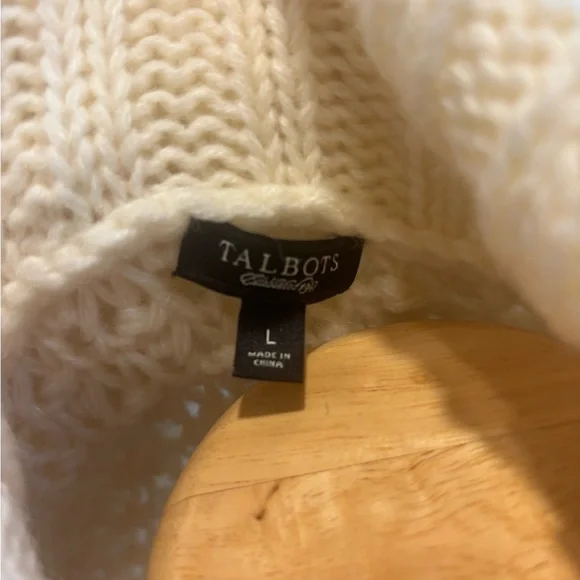 Talbots Cream Cardigan Sweater with Shawl Collar - Picture 6 of 7
